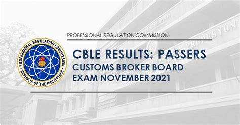 prc customs broker|CBLE Results: PRC Customs Broker Board Exam Passers.